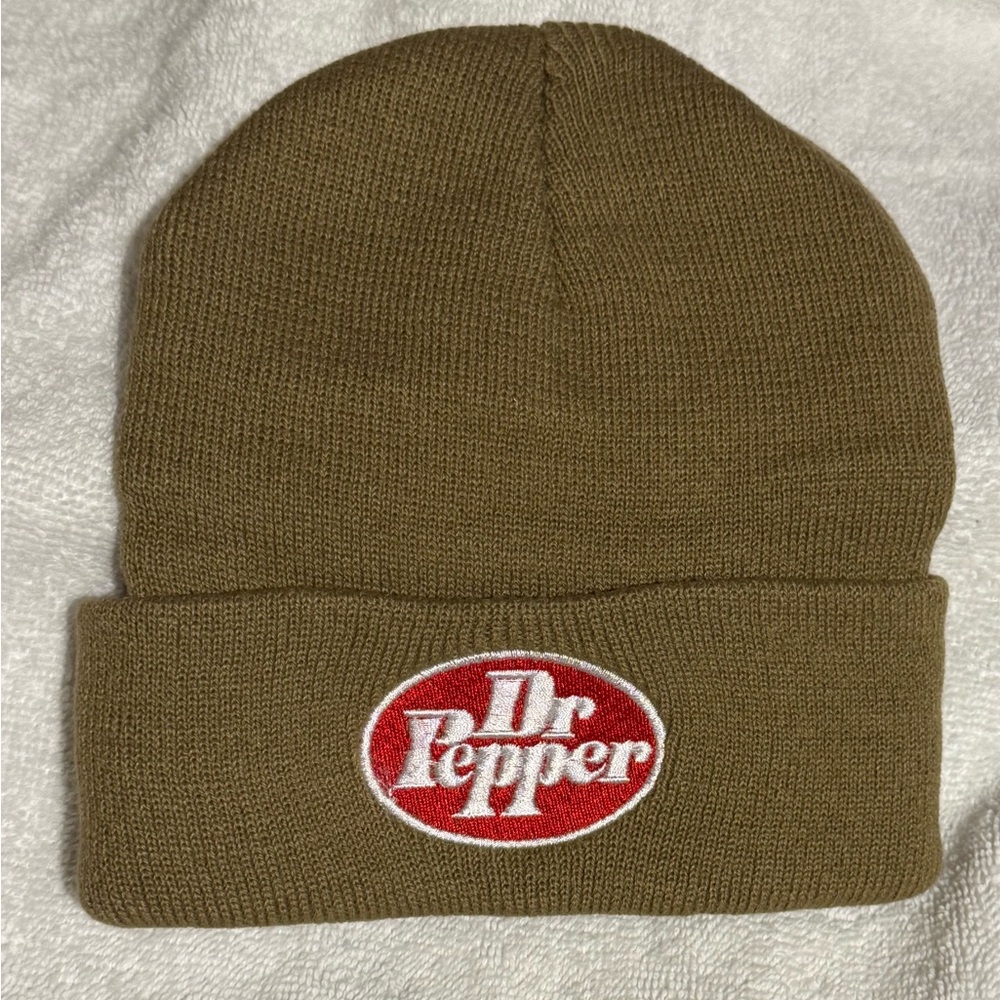 Dr Pepper Olive Green Beanie, NWOT